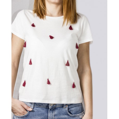 Camiseta borla Burdeos